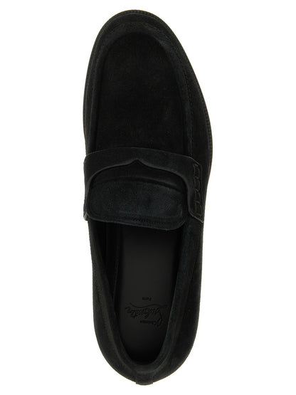 Christian Louboutin Black Calfskin Slip-On Loafers