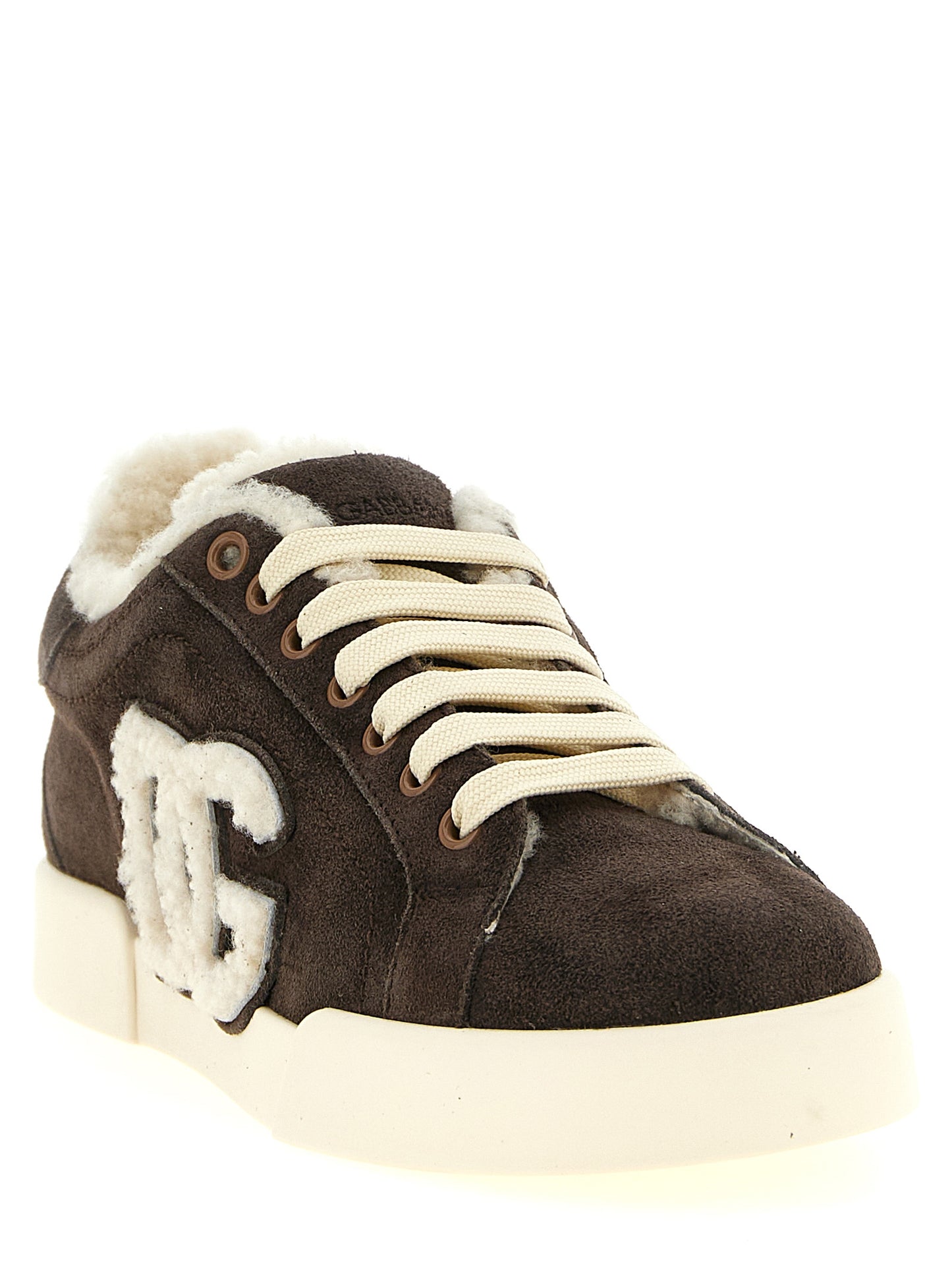 Dolce & Gabbana Brown Calfskin Low Top Sneakers