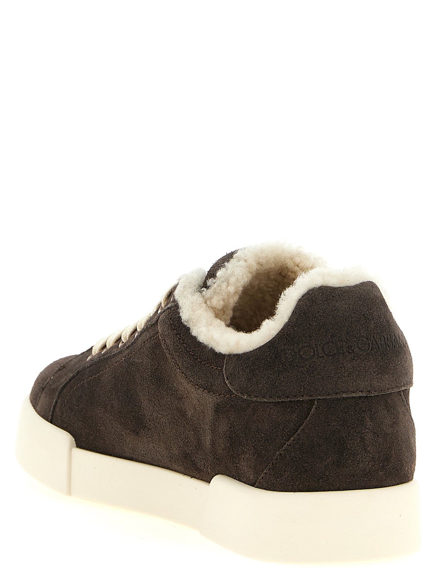 Dolce & Gabbana Brown Calfskin Low Top Sneakers