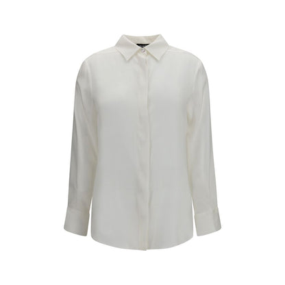 Ella White Silk Dress Shirt