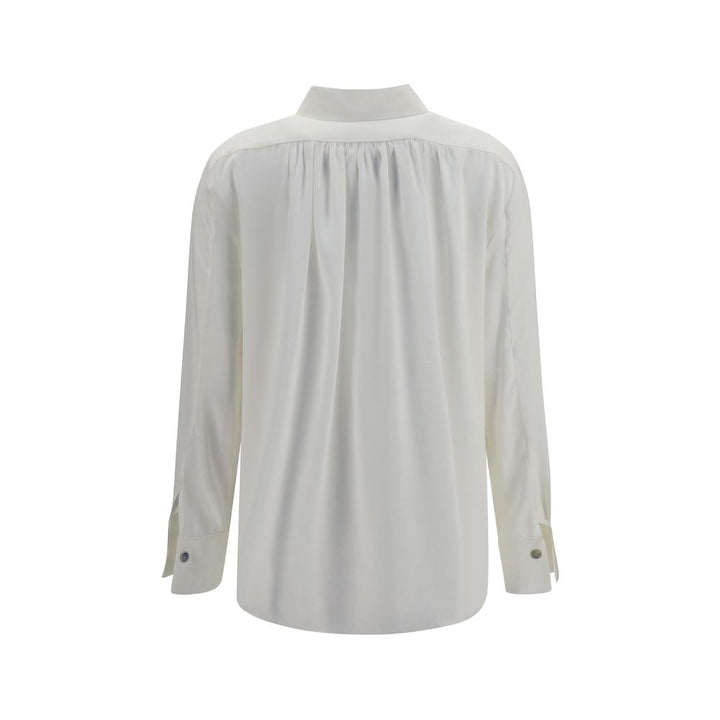 Ella White Silk Dress Shirt