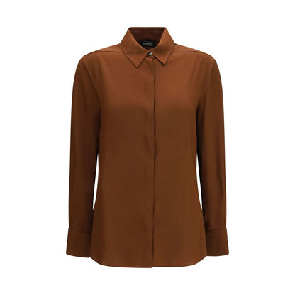 Ella Brown Silk Blouse