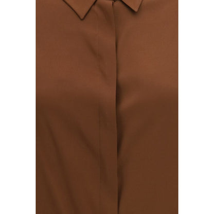 Ella Brown Silk Blouse