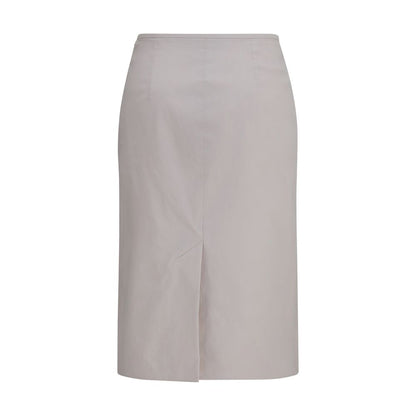 Miu Miu Gray Cotton Midi Skirt