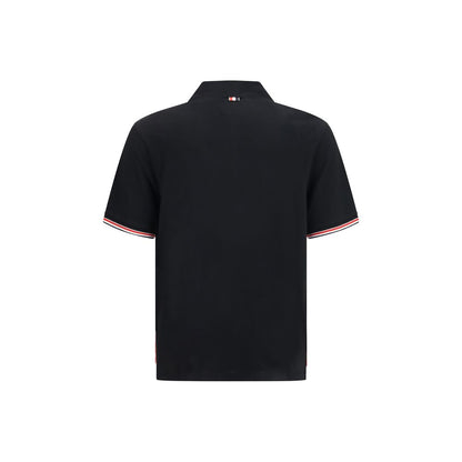 Thom Browne Black Cotton Polo Shirt