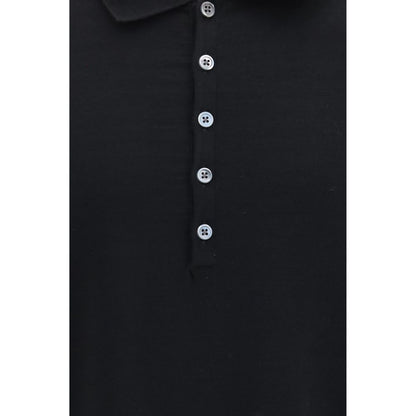 Thom Browne Black Cotton Polo Shirt