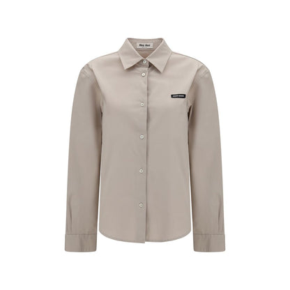 Miu Miu Gray Cotton Dress Shirt