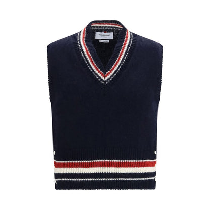 Thom Browne Blue Wool Oves Aries Sleeveles Sweater
