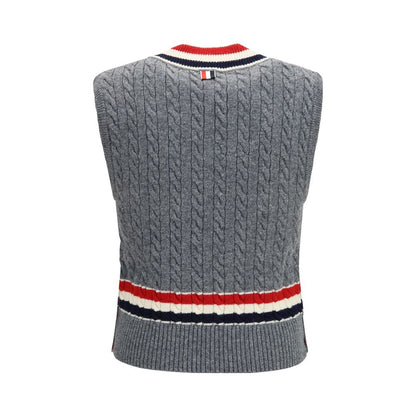 Thom Browne Gray Wool Oves Aries Sleeveles Sweater