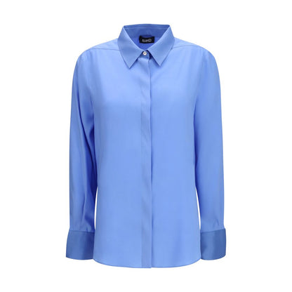 Ella Blue Silk Blouse