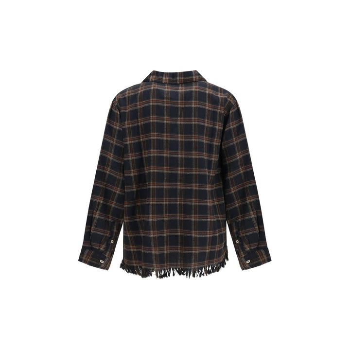 FOUND Blue Cotton Pattern Shirt