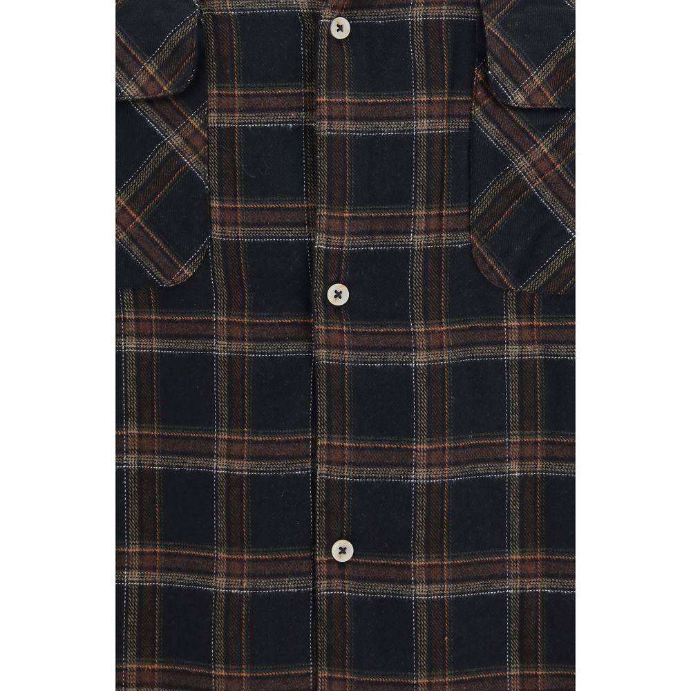 FOUND Blue Cotton Pattern Shirt