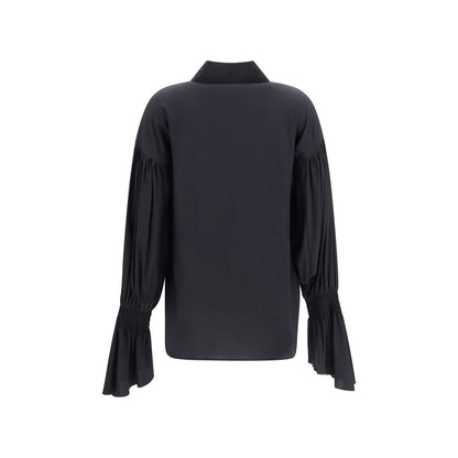 Ella Black Silk Blouse