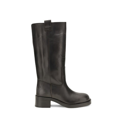 Alohas Black Calf Leather Bos Taurus Ankle Boots