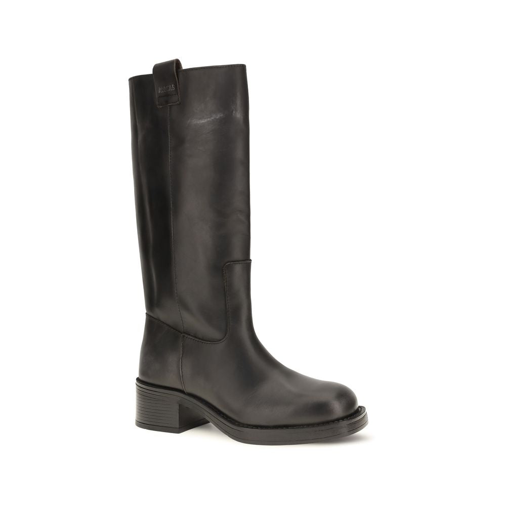 Alohas Black Calf Leather Bos Taurus Ankle Boots