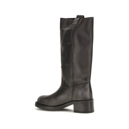 Alohas Black Calf Leather Bos Taurus Ankle Boots