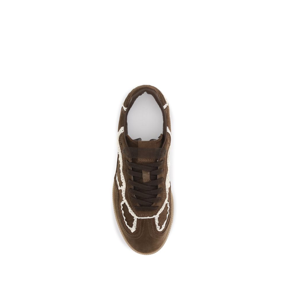 Alohas Brown Suede Leather Low Top Sneakers
