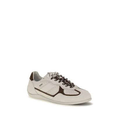 Alohas White Calf Leather Bos Taurus Athletic Sneakers