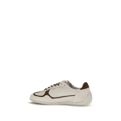 Alohas White Calf Leather Bos Taurus Athletic Sneakers