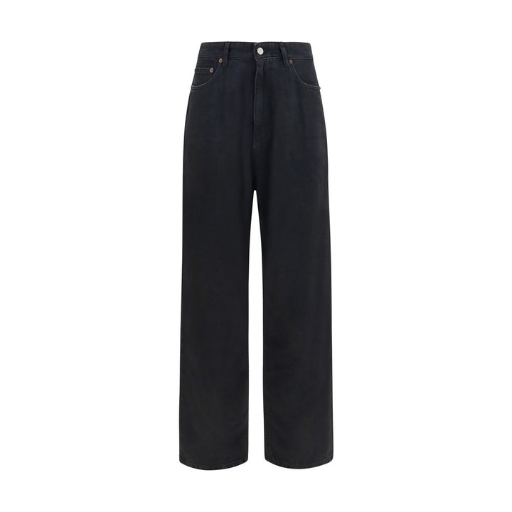 MM6 Black Cotton Straight-Leg Jeans