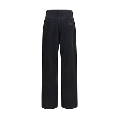 MM6 Black Cotton Relaxed Fit Jeans