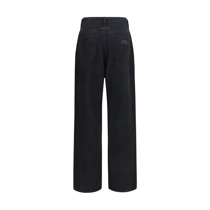 MM6 Black Cotton Straight-Leg Jeans