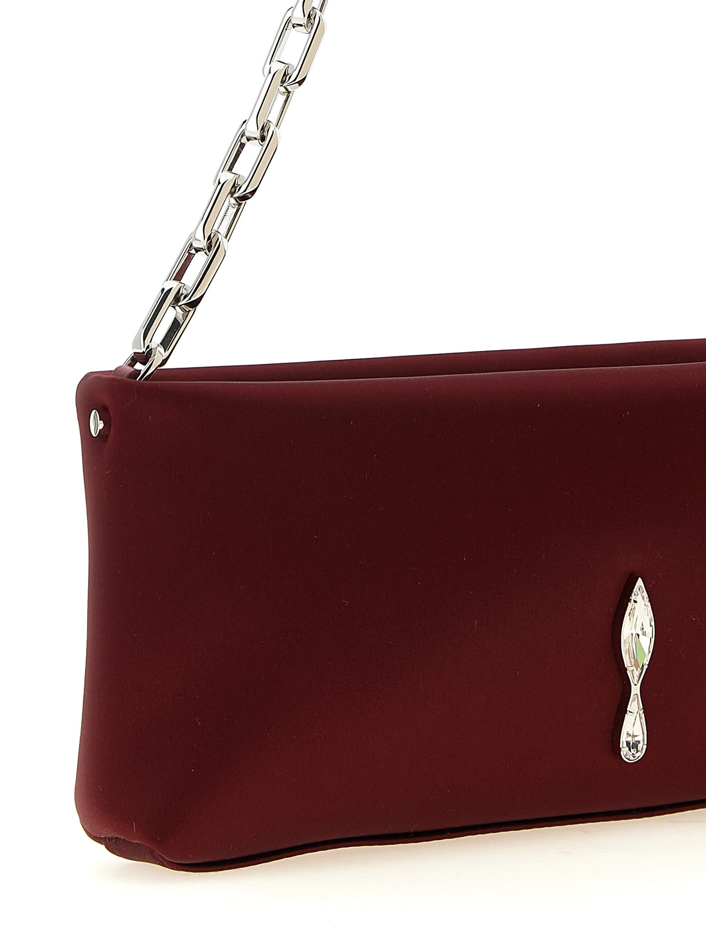 Christian Louboutin Bordeaux Elastane Clutch Bag