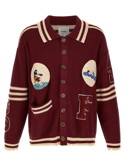 FOUND Bordeaux Cotton Cardigan