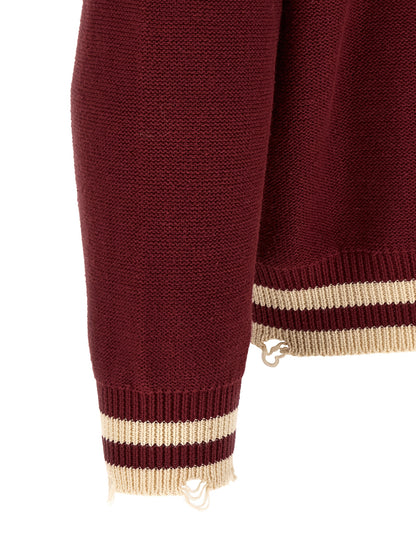 FOUND Bordeaux Cotton Cardigan