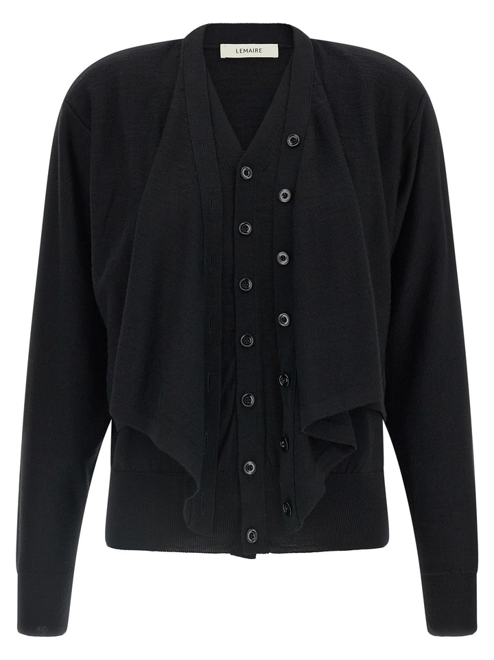 Lemaire Black Wool Cardigan
