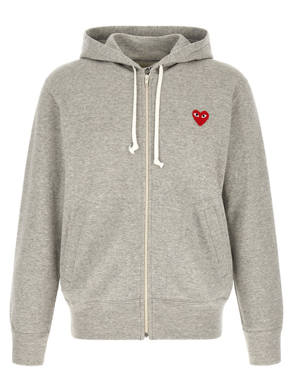 Comme Des Garçons Play Gray Cotton Cardigan