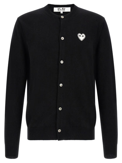 Comme Des Garçons Play Black Wool Cardigan