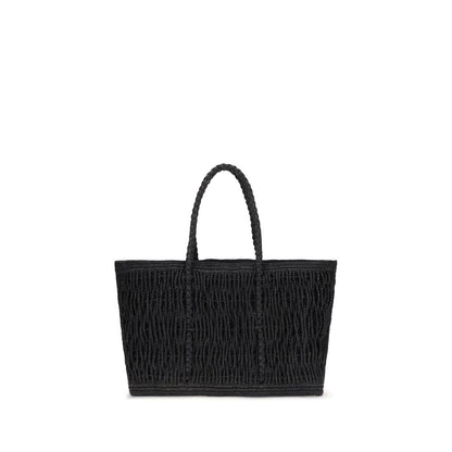 The Row Black Raffia Shoulder Bag