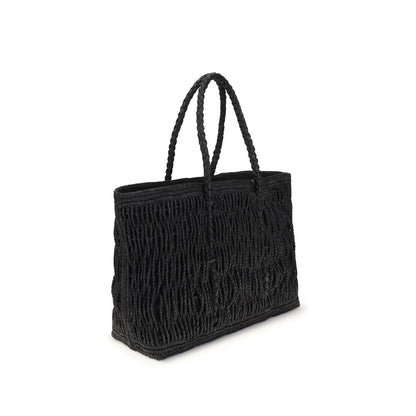 The Row Black Raffia Shoulder Bag