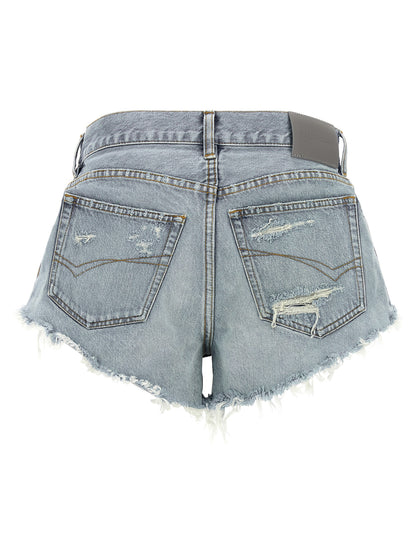 Balenciaga Blue Cotton Bermuda Shorts