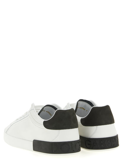 Dolce & Gabbana White Calfskin Low Top Sneakers