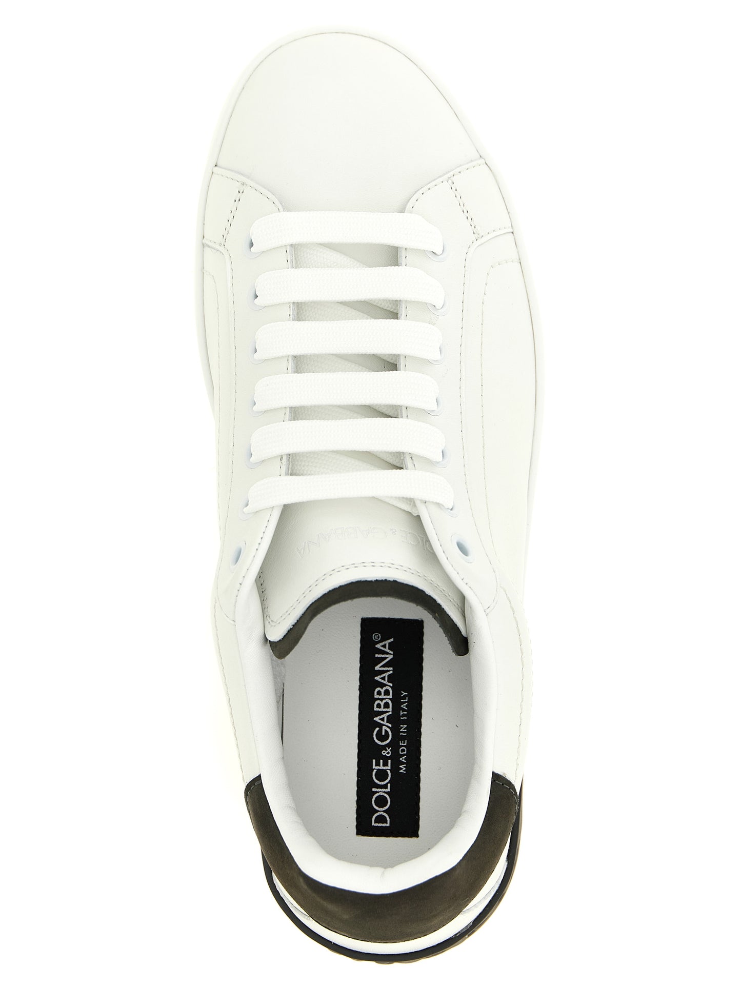 Dolce & Gabbana White Calfskin Low Top Sneakers