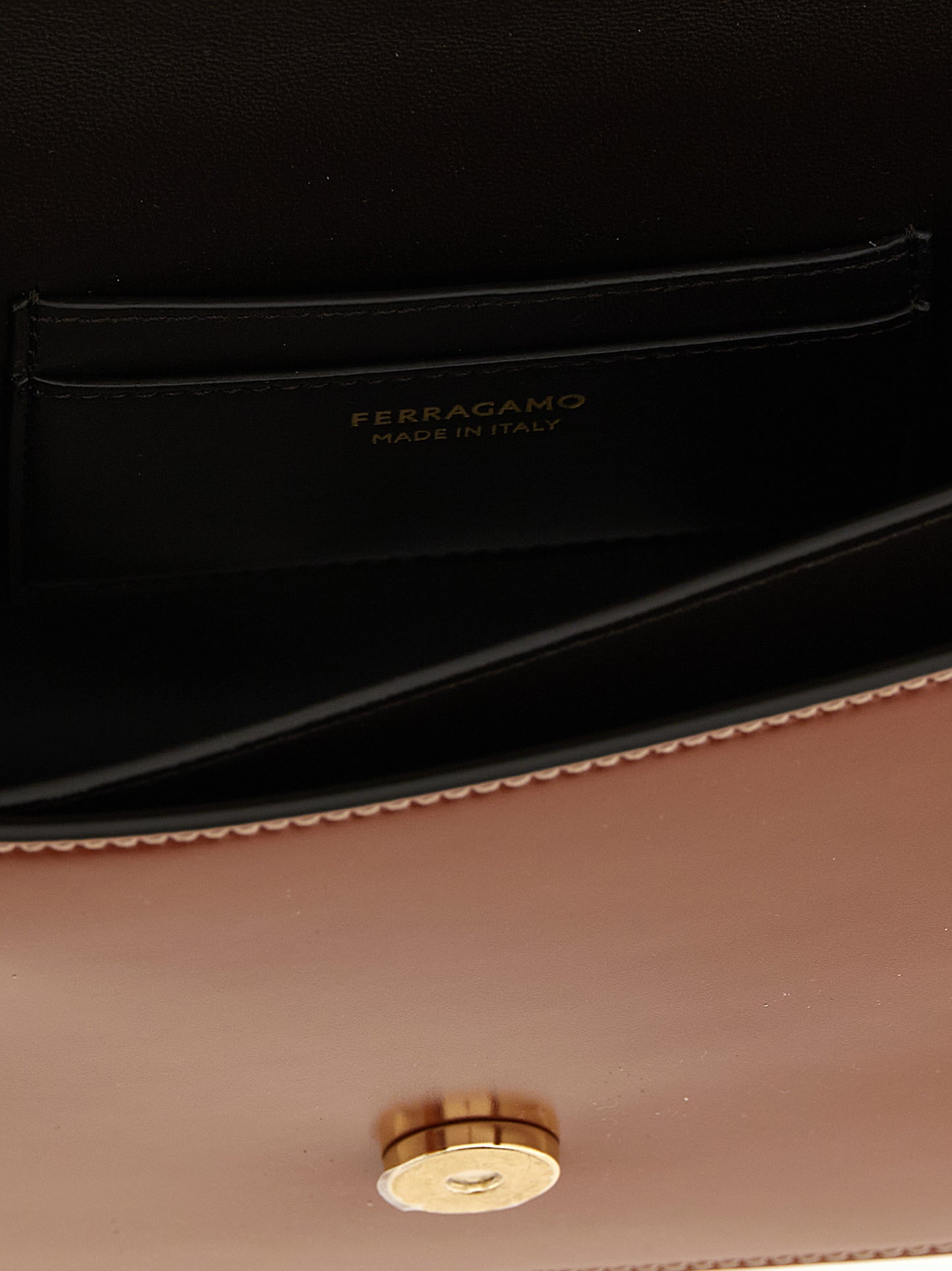 Ferragamo Brown Calfskin Crossbody Bag