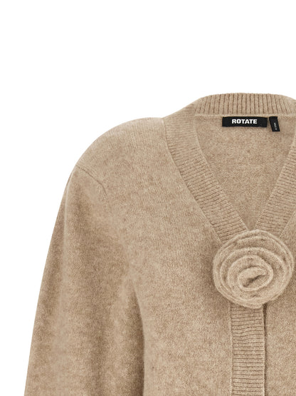 ROTATE BIRGER CHRISTENSEN Beige Wool Cardigan