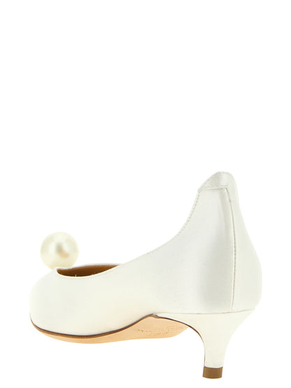 Magda Butrym White Viscose Mid Heel Pumps
