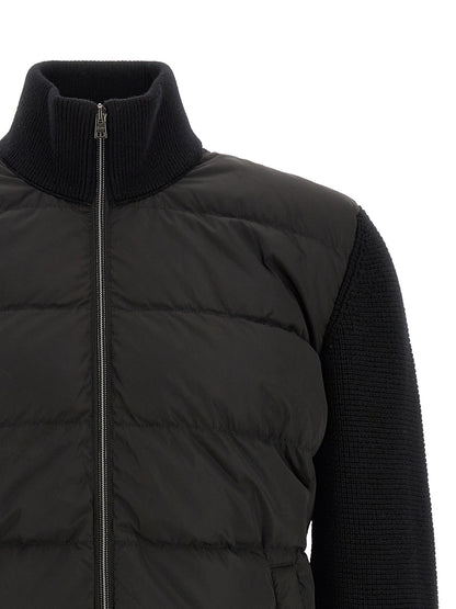 Herno Black Wool Full-Length Jacket