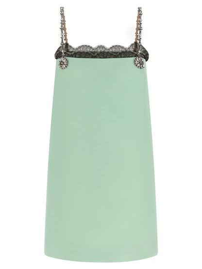 Valentino Garavani Bicolor Virgin Wool Short Dress