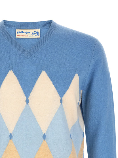 Ballantyne Blue Cashmere Cardigan