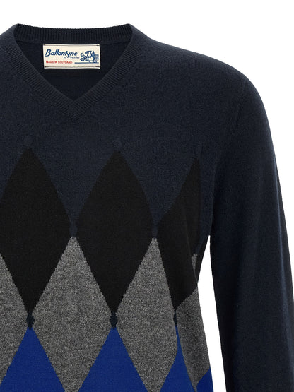 Ballantyne Blue Cashmere Cardigan