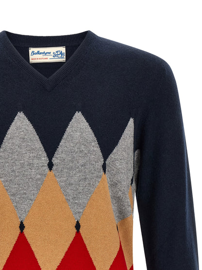 Ballantyne Blue Cashmere Cardigan