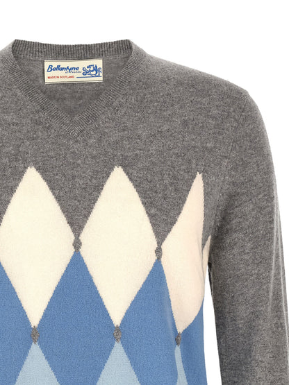 Ballantyne Gray Cashmere Cardigan