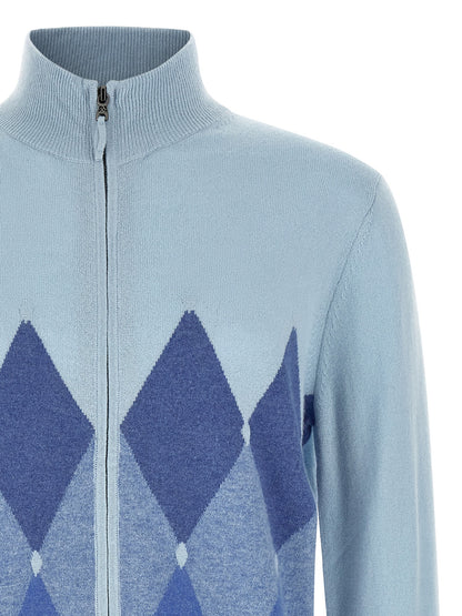 Ballantyne Blue Cashmere Cardigan