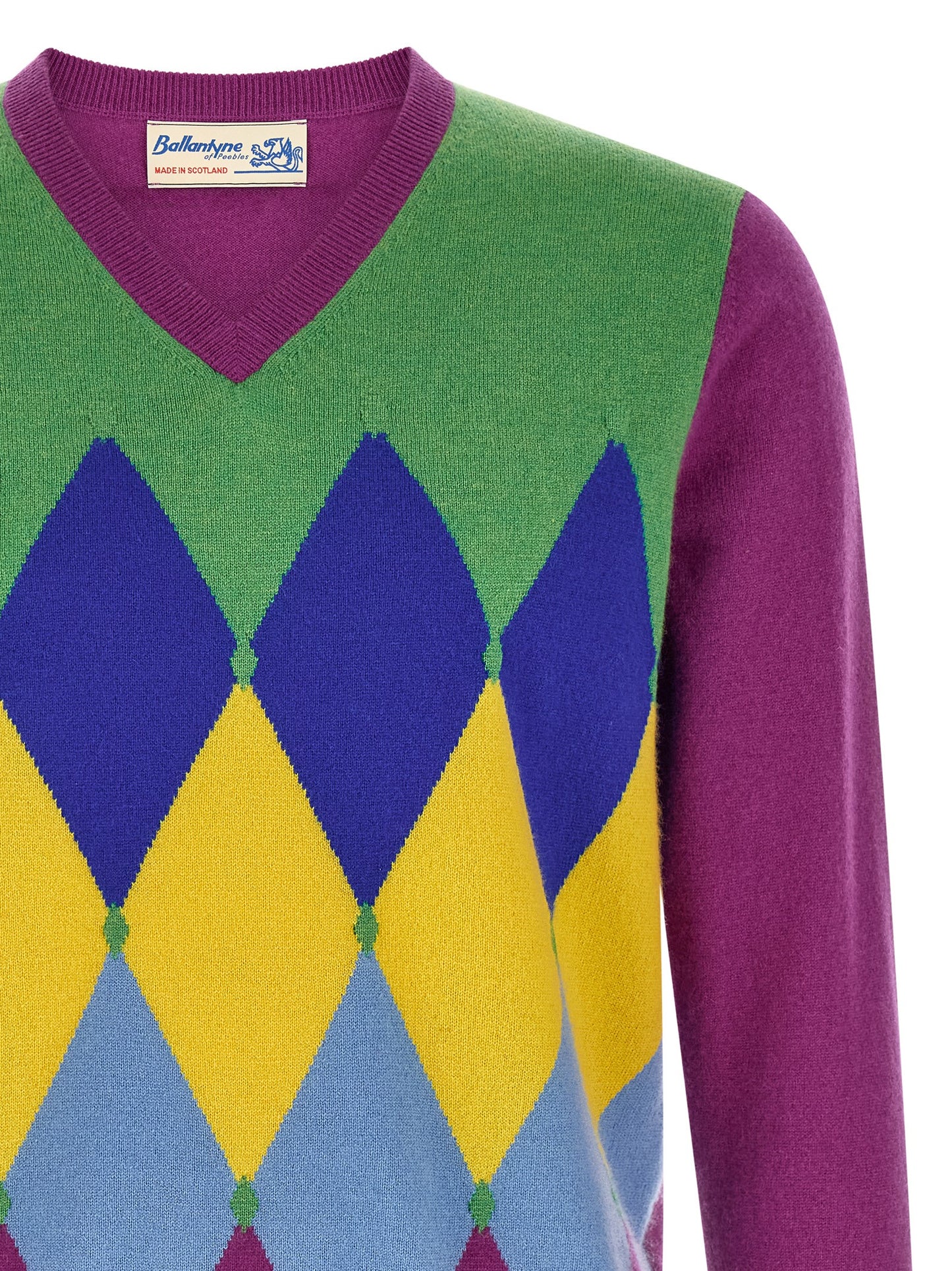 Ballantyne Purple Cashmere Cardigan