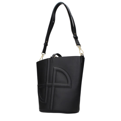 Patou Black Leather Crossbody Bag