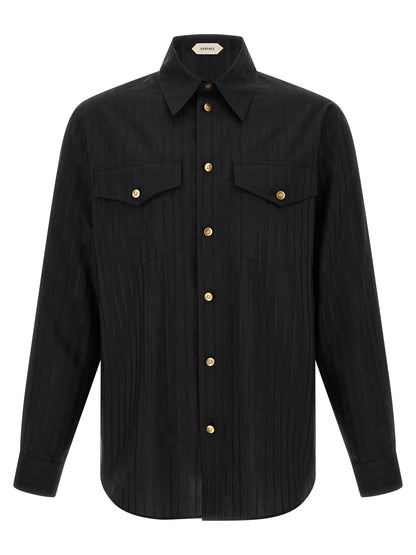 Versace Black Cotton Blouse